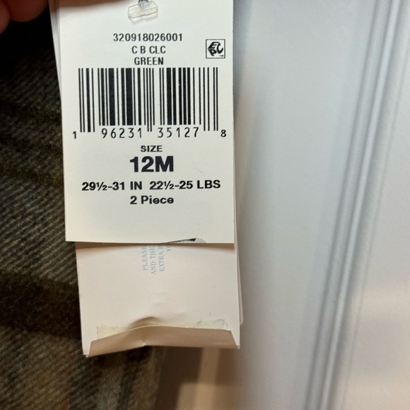 NWT Ralph Lauren Boys Plaid Overall Pant Set 12 Months.Holiday Thanksgiving - Picture 7 of 7